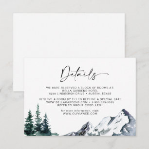 Elegante Watercolor Mountain Details - Eintrittska Begleitkarte