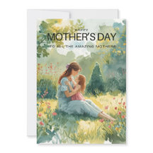 Elegante Watercolor Muttertags-Karte | Florale Gar