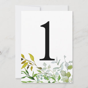 Elegante Watercolor Number 1 Karte