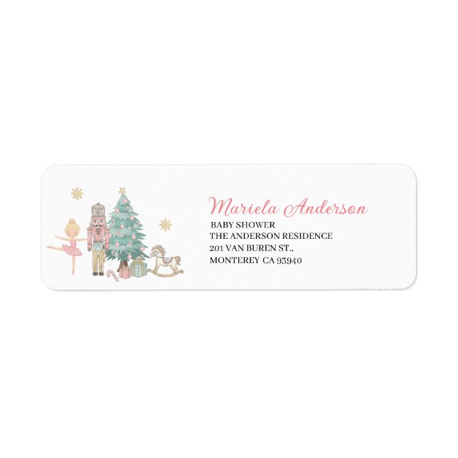Elegante Watercolor Nutcracker Ballet Pink Christm (Vorne)