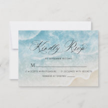 Elegante Watercolor Ocean Beach Script Hochzeit