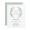 Elegante Watercolor Olive Leaf Wreath Green Weddin