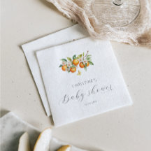 Elegante Watercolor Orangen Babydusche