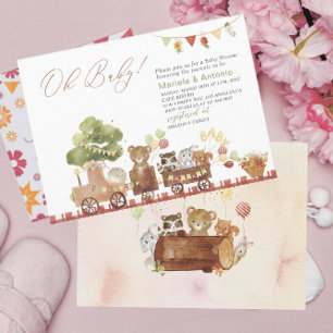 Elegante Watercolor Pink Bow Girl Baby Shower Invi Einladung