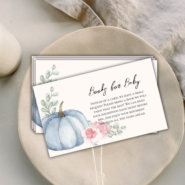 Elegante Watercolor Pumpkin Books for Baby Begleitkarte (Elegant Watercolor Pumpkin Books for Baby Enclosure Card)