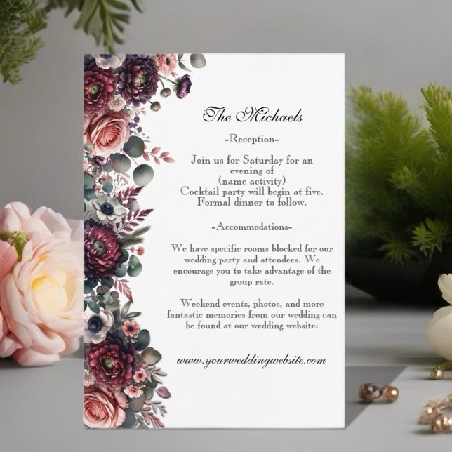 Elegante Watercolor Reitsport Hochzeit Begleitkarte (Personalize this beautiful design to make your celebration special!)