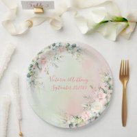 Elegante Watercolor Rosa Blush Bloral Wedding
