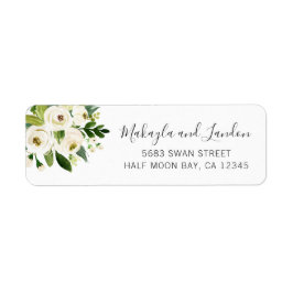 Elegante Watercolor Rose Hochzeit Rücksendeadresse