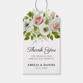 Elegante Watercolor Rose Hochzeit Vielen Dank Geschenkanhänger