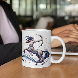 Elegante Watercolor Sagittarius Zodiac Custom Tass Kaffeetasse
