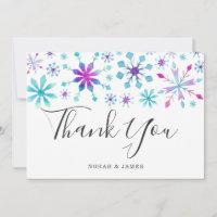 Elegante Watercolor Schneeflocken Winterhochzeit