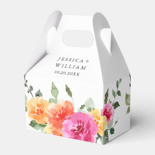 Elegante Watercolor Schöne Hochzeit der Blumen Geschenkschachtel