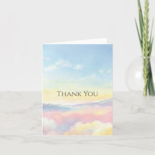 Elegante Watercolor Sky and Clouds Baby Shower Dankeskarte