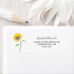 Elegante Watercolor Sonnenblume Hochzeitsskriptchi