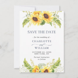 Elegante Watercolor Sonnenblumen Eukalyptus Weddin Save The Date