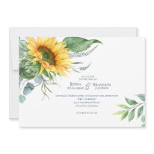 Elegante Watercolor Sonnenblumenhochzeit