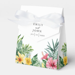 Elegante Watercolor Tropical Floral Wedding Geschenkschachtel