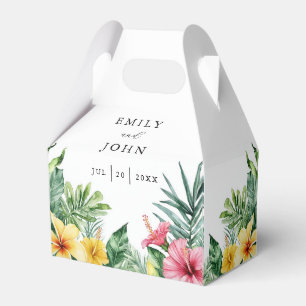 Elegante Watercolor Tropical Floral Wedding Geschenkschachtel