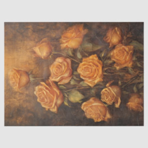 Elegante Watercolor Vintag orange Englische Rose Seidenpapier