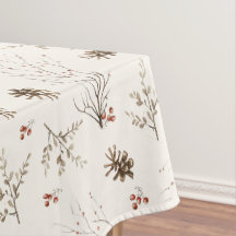 Elegante Watercolor-Wald-Winterbeeren-Muster