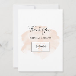 Elegante Watercolor Wedding Dankeschön Card Dankeskarte