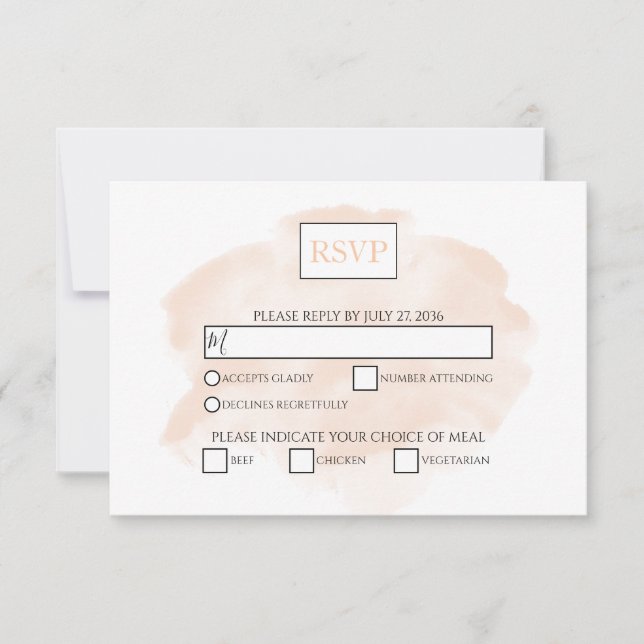 Elegante Watercolor Wedding RSVP Cards Karte (Vorderseite)