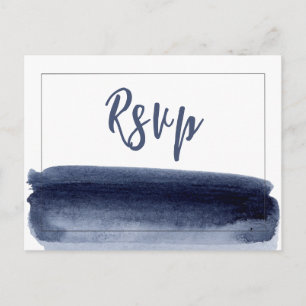 Elegante Watercolor Wedding RSVP Postkarten