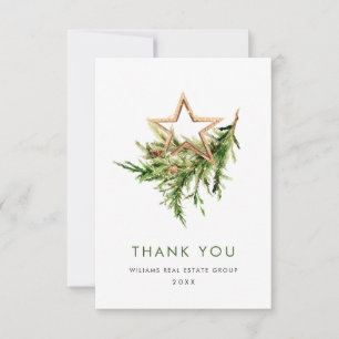Elegante Watercolor Weihnachten Corporate Holiday Dankeskarte
