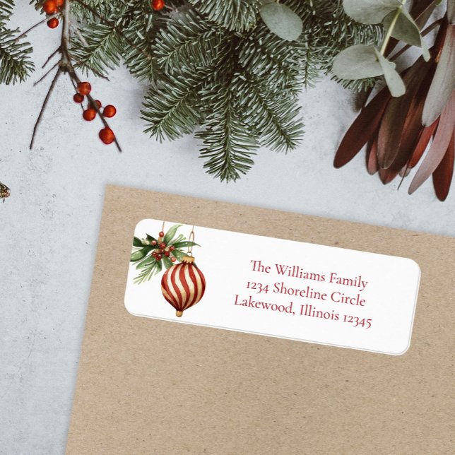 Elegante Watercolor Weihnachten Rücksendeadresse (Von Creator hochgeladen)