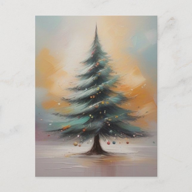 Elegante Watercolor Weihnachtsbaum Postkarte (Vorderseite)
