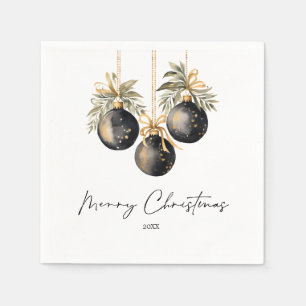 Elegante Watercolor Weihnachtsbaummannschaft Serviette