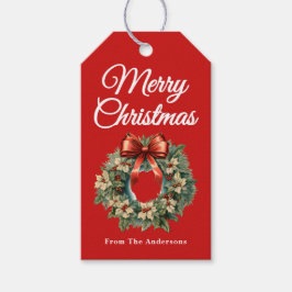 Elegante Watercolor Weihnachtsfeiertag Geschenkanhänger