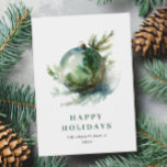 Elegante Watercolor Weihnachtsfeiertage Gruß Feiertagskarte<br><div class="desc">Bitte kontaktieren Sie mich,  wenn Sie Hilfe oder einen neuen Artikel benötigen. Ich antworte bald.</div>