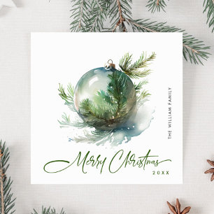 Elegante Watercolor Weihnachtsfeiertage Gruß Feiertagskarte