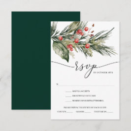 Elegante Watercolor Weihnachtskarte RSVP Einladung