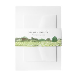 Elegante Watercolor Weinkeller Weinkultur und Erde Einladungsbanderole