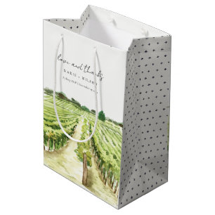Elegante Watercolor Weinkeller Weinkultur und Erde Mittlere Geschenktüte