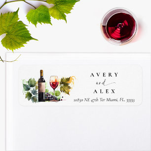Elegante Watercolor Weinkultur Hochzeit Rückkehr