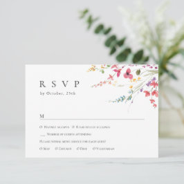 Elegante Watercolor Wilde Blume Blumenzehen RSVP Karte