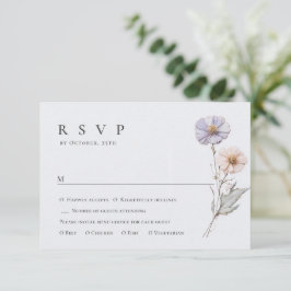 Elegante Watercolor Wilde Blume Blumenzehen RSVP Karte