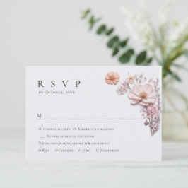 Elegante Watercolor Wilde Blume Blumenzehen RSVP Karte