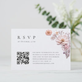 Elegante Watercolor Wilde Blume Blumenzehen RSVP Karte