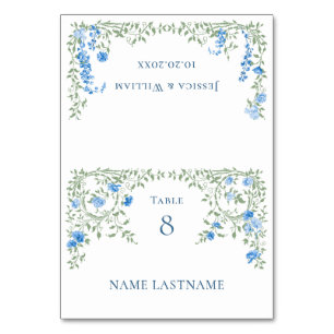 Elegante Watercolor Wilde Blume Blumenzehen Tischnummer