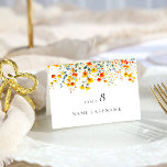 Elegante Watercolor Wilde Blume Blumenzehen Tischnummer<br><div class="desc">Stilvoll bearbeitbare,  leicht zu bedienende Hochzeitsfeier Vorlagen,  weitere Gegenstände (Einladungen,  uAwg,  Dankeschön-Karten,  Schreibwaren & Dekor) mit dem gleichen Design sind im Laden erhältlich. Für weitere Anpassungen klicken Sie bitte auf "Diese Vorlage personalisieren",  dann auf "Bearbeiten mit dem Entwurfswerkzeug". Elegante Vintage Blue French Garden Blumenkarte RSVP Card.</div>