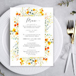 Elegante Watercolor Wilde Blume Hochzeitsessen Menükarte<br><div class="desc">Für weitere Anpassungen klicken Sie bitte auf "Diese Vorlage personalisieren",  dann auf "Bearbeiten mit dem Entwurfswerkzeug". Stilvoll bearbeitbare Vorlagen,  die leicht zu benutzen sind,  weitere Artikel im Laden verfügbar (Einladungen,  uAwg,  Dankeschön-Karten,  Schreibwaren & Dekor). Wenn Sie Hilfe oder passende Artikel benötigen,  kontaktieren Sie mich bitte.</div>