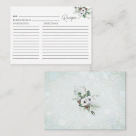 Elegante Watercolor Winter Anemones Blume Bridal Begleitkarte