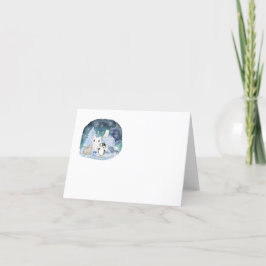 Elegante Watercolor Winter Arktische Tiere Babysho Dankeskarte