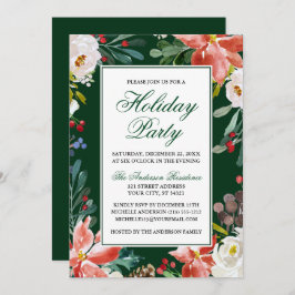 Elegante Watercolor Winter Floral Einladung