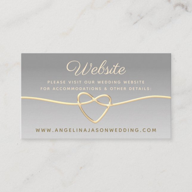 Elegante Website Wedding Begleitkarte (Vorderseite)