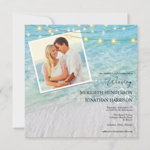 Elegante Website zu Seaside Beach Lights Wedding Einladung